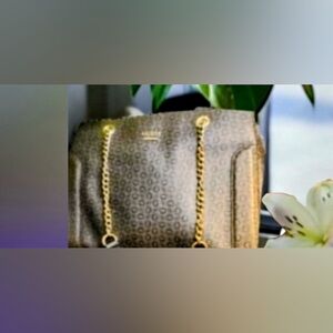 Guess Natural Delgado Satchel Dark Gray EUC